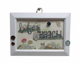 Beach Life Shadow Box Wall Art with Seashells and Starfish