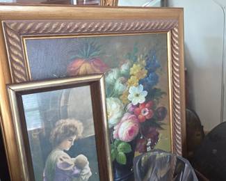 Vintage artwork, mirrors