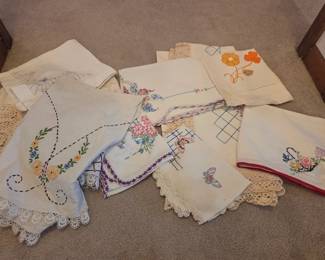 Lots of vintage linens