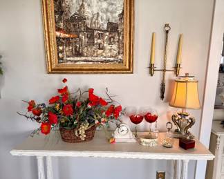 Large framed Paris-inspired artwork with rich texture and warm tones, perfect for creating a sophisticated focal point.