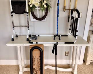 Mobility aids and home safety equipment including walkers, canes, bed assist rail, transfer/support rails, and other accessibility items.
