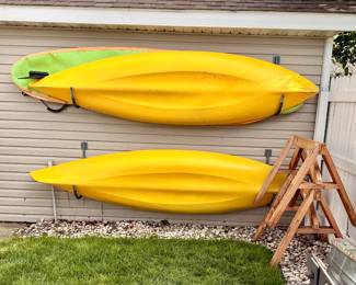 Two recreational kayaks in good condition—ready for your next adventure on the lake, river, or campground.