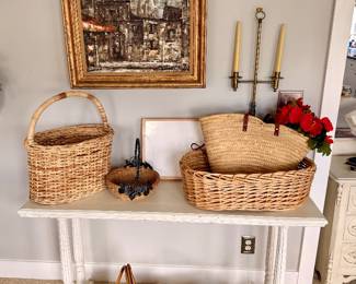Wonderful assortment of wicker baskets in a variety of sizes and styles, perfect for decorating, organizing, or picnics.