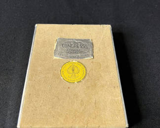 Lot 191: Vintage Congress Cel-U-Tone Card Deck and Vintage Dominoes Sets