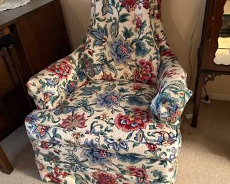floral armchair