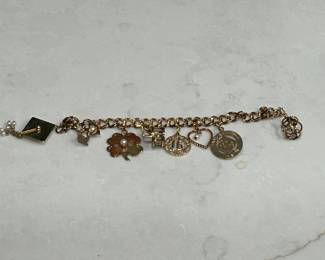 Gold plate vintage charm bracelet, was $30, NOW $16