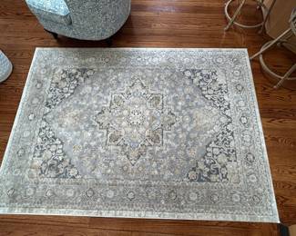 Clean & pristine Grey/Blue area rug, 5'3" x 7'4",  $58