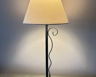 Table lamp- green gray base, 21”H, $20