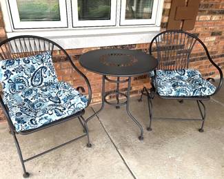3 piece Metal outdoor table & chairs, $78