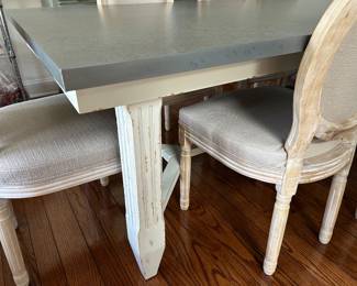 Additional view of legs of Ballard Design Dining Table ~