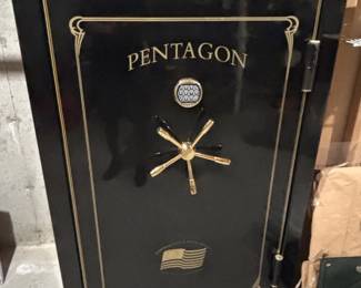BUY IT NOW! $950.00. Large Pentagon Gun Safe. Model: Commando? Dimensions: 60" H x 40" W x 25" D. Call Jan at 314 960-5700