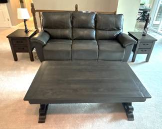 La-Z-Boy Norris 3 section electric recliner sofa. Coffee table and end tables.
