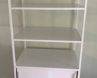 BUY IT NOW! $125.00. White metal shelf w/2 doors (w/lock) 31 1/2" W x 21 1/2" D x 70" H. Call Jan at 314 960-5700