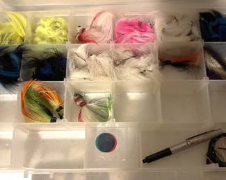 Box of fishing lures.