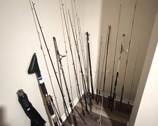 Variety of fishing poles.