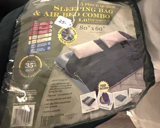 Sleeping bag & air bed combo.
