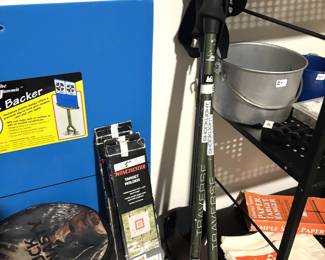Hiking sticks, target holders and target backers.