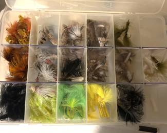 Box of fishing lures.