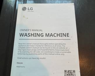 BUY IT NOW! $700.00 Pair. LG 5.2 cu. ft. Ultra Large capacity front load washer. Call Jan at 314 960-5700.