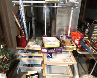 Craft/art drawers and shelves.