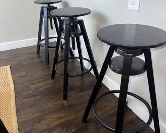 Set of 3 IKEA Adjustable Swivel Bar Stools