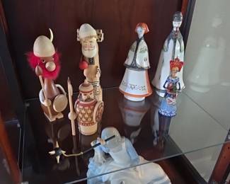 Scandinavian wood-carved figures, Eastern European folk ceramics