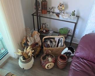 Southwestern collectables glass table and lamp