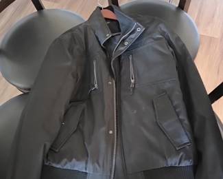 Black Leather Bomber Jacket