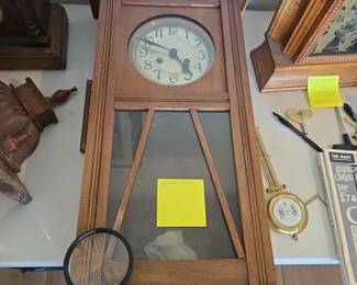 Mission Oak regulator wall clock