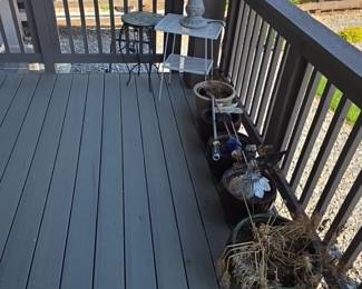 Flower pots and water fountain