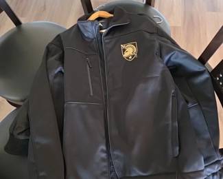 Black Softshell Jacket with Gold Emblem