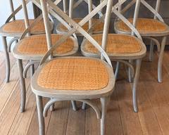 Restoration Hardware Madeline Solid Oak X-Back Bentwood Dining Chairs (Set of 6)