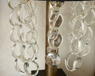 Glass Drop Pendant Lamps Pair Custom Sculptural