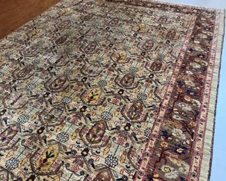 Oriental Rug Hand-Knotted Pakistani Persian-Style Mahi Herati Wool, Dimensions: 7'11" x 9'10"