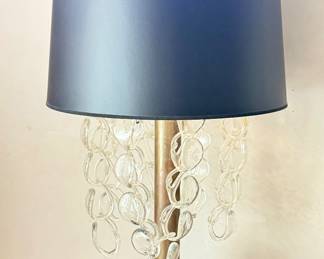 Glass Drop Pendant Lamps Pair Custom Sculptural