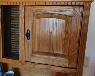 Vintage Oak Computer Desk with Hutch
