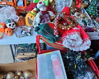 Assorted Vintage and Contemporary Holiday Decor Lot - Christmas and Halloween