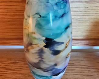 Franco Srl Dolce Vita Watercolor Art Glass Vase