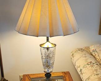 Vintage Cut Crystal and Brass Table Lamp - Likely Dale Tiffany or Dresden Style