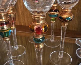 Artland Splendor Collection Handcrafted Cordial Jewel Stems Glasses