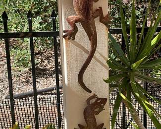 Set of Two Rustic Metal Gecko Wall Art