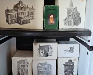 Department 56 Dickens' Village Series Collection - Victoria Station, Old Curiosity Shop, and Assorted Buildings