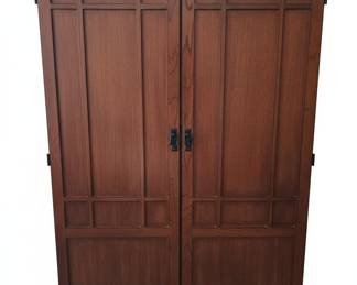 Mission Style Oak Computer Armoire