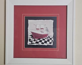 Carol Robinson Bathtub Illustration - Framed Print