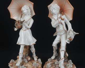Capodimonte Style Figural Pair for Rosanna Originals