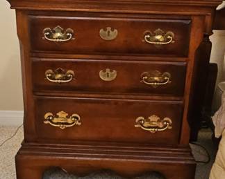 Chippendale Style Mahogany Three-Drawer Nightstand
