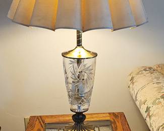 Vintage Cut Crystal and Brass Table Lamp - Likely Dale Tiffany or Dresden Style