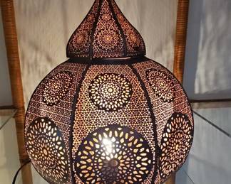 Large Handcrafted Moroccan Brass Table Lamp