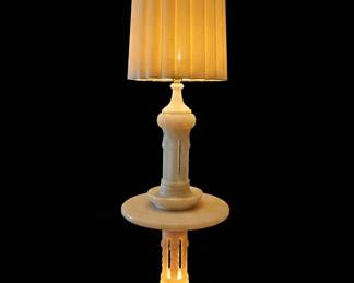 Vintage Italian Carved Alabaster Table Lamp with Illuminated Base