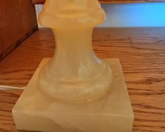 Vintage Italian Alabaster Tulip Table Lamp, 1950s